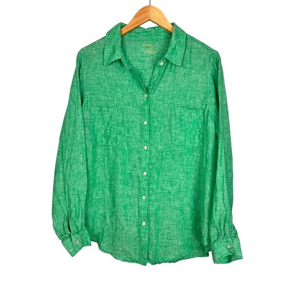 Lilly Pulitzer Sea View Button Down Breezy Linen Top Spearmint Green Size XXL - Picture 4 of 14